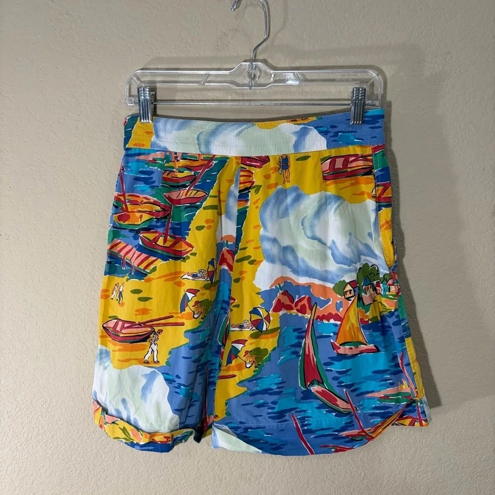 Vtg RALPH LAUREN POLO BEACH BOAT SKI BEAR STADIUM Shorts Womens Sz 8 Retro Beach - Picture 3 of 12